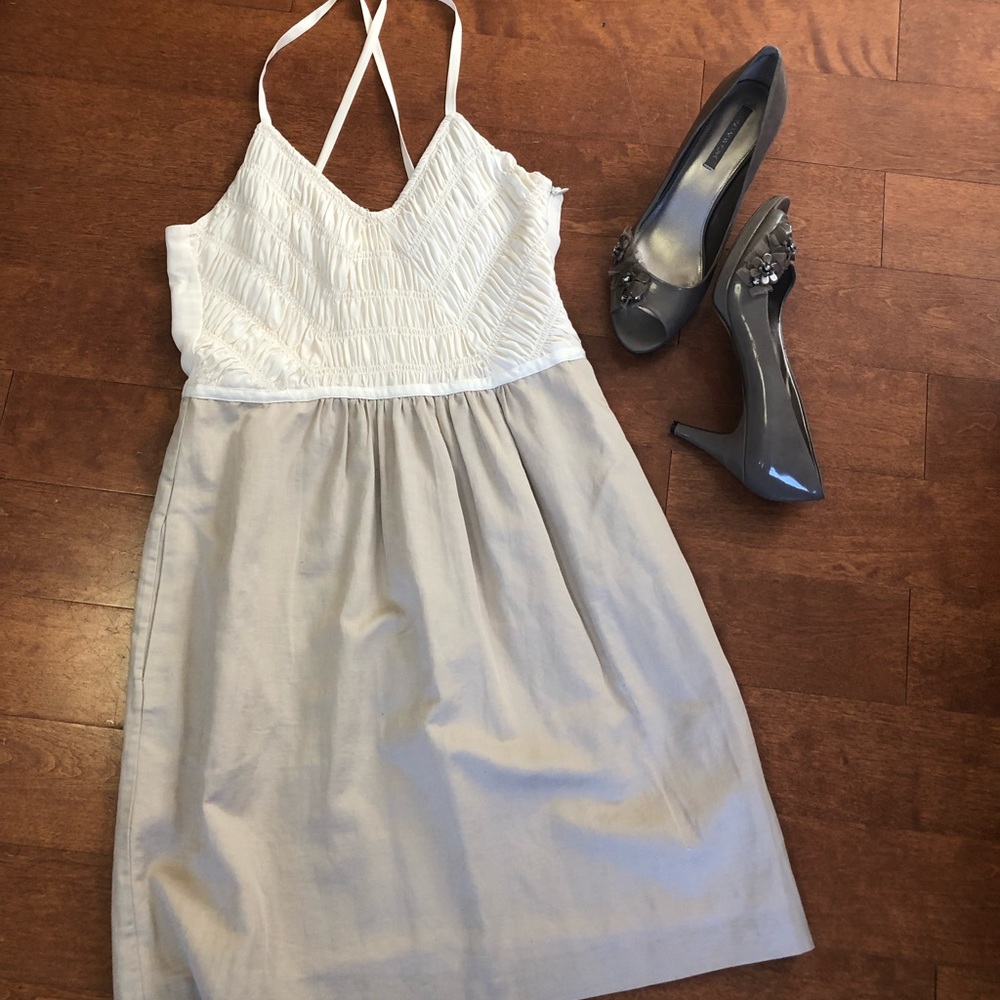 Banana Republic Silk & Linen Crossback Dress 10P